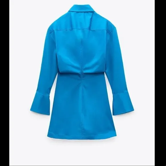 Zara blue cotton shirtdress - Picture 8 of 10